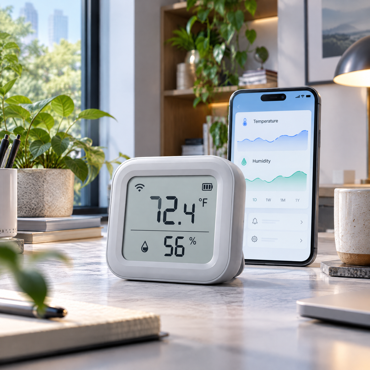 Hosiezc™ ClimateDot Smart Temperature & Humidity Monitor