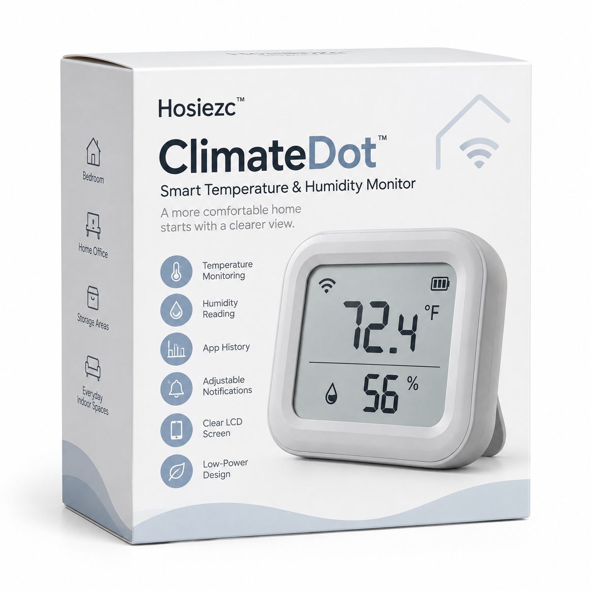 Hosiezc™ ClimateDot Smart Temperature & Humidity Monitor